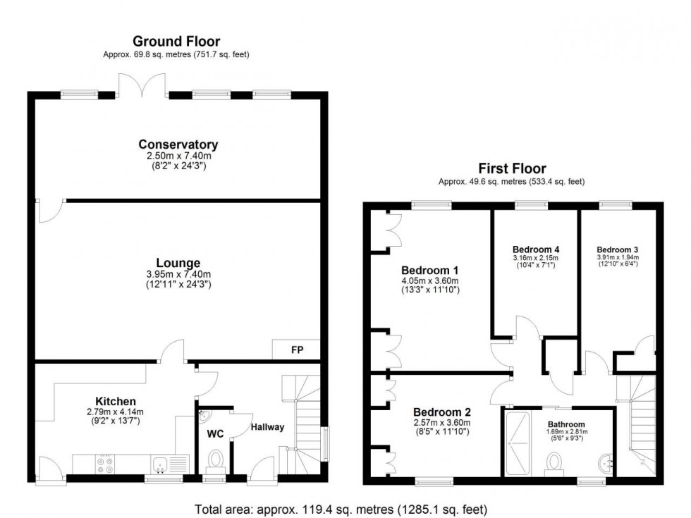 Floorplan for Hatfield, Hertfordshire