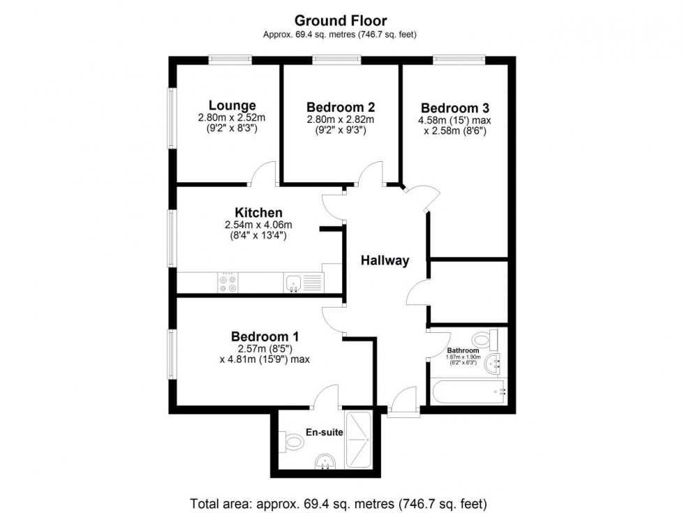 Floorplan for Hatfield, Hertfordshire