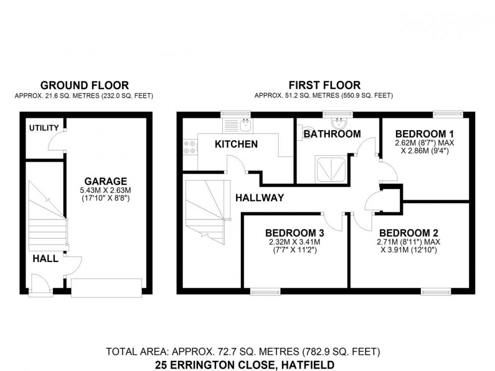 Floorplan for Hatfield, Hertfordshire